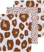 Meyco hydrofiele washandjes Panter-Cheetah - 3-pack - Camel - 30x30 cm