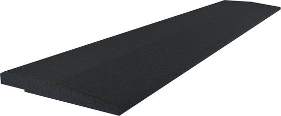 Flow Fitness Oploopprofiel Rubberen Tegel - 100 x 20 x 2 cm - Zwart