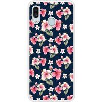 Samsung Beschermende siliconen case compatibel met Galaxy A20 Hibiscus Vintage