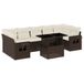 vidaXL 8-delige Loungeset met kussens, polyrattan, bruin