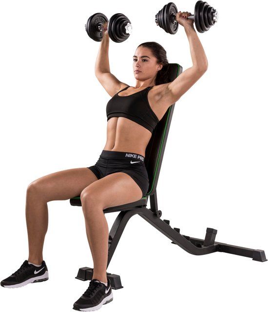 Tunturi UB40 Utility Bench Fitnessbank - Zwart - Verstelbaar - Incl. Training app