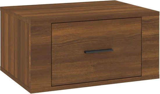 vidaXL Nachtkastje wandgemonteerd 50x36x25 cm bruin eikenkleur
