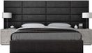 VANT VÄNT Panels - 4 Upholstered Headboard / Hoofdeinden - 76cm x 29cm - 4 Muur Panelen - Woven Black Denim