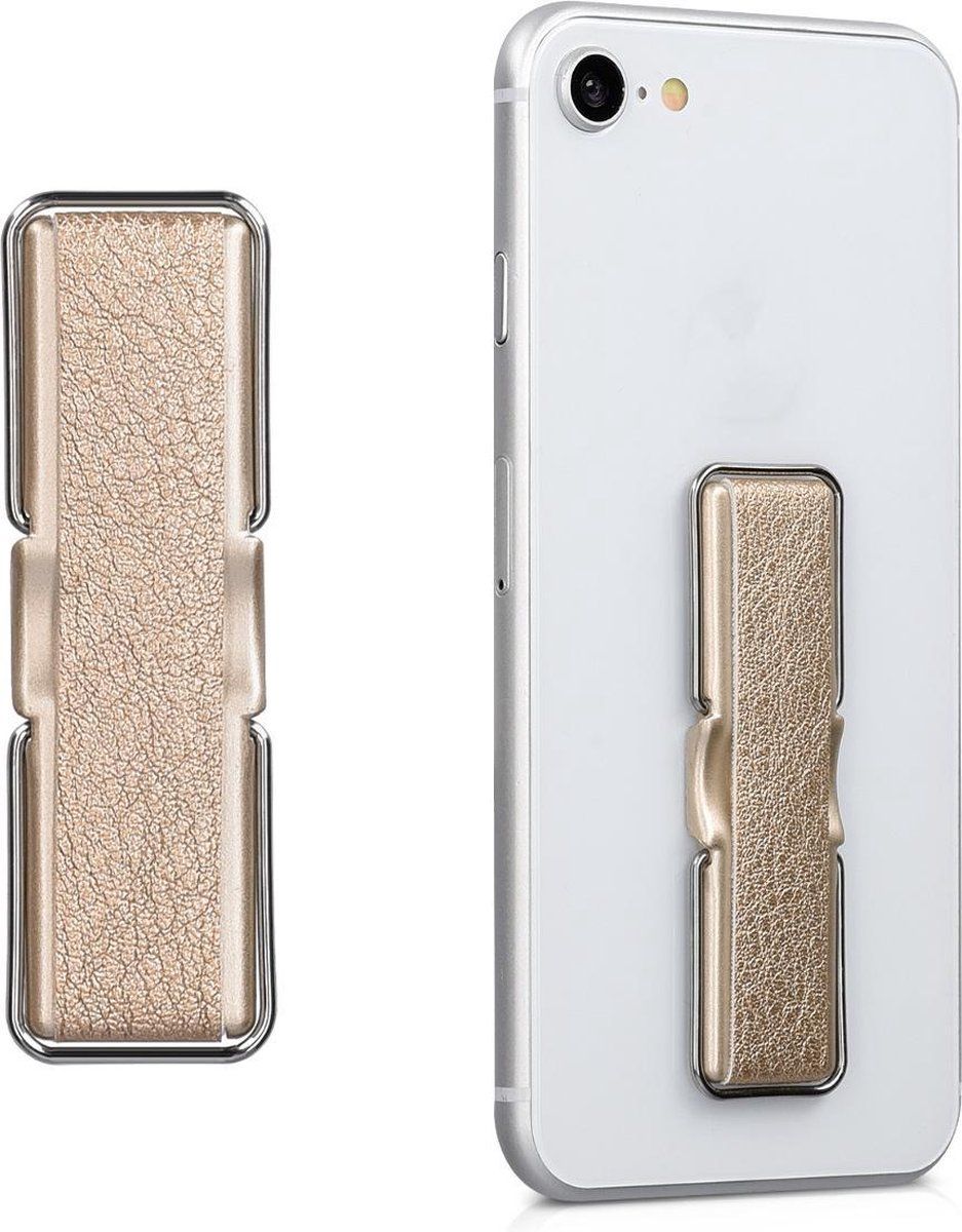 kwmobile elastische griphouder met standaard - Vingerhouder - Goud