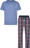 Phil & Co Essential Heren Pyjama Set Korte Mouw Blauw/Rood - Maat L