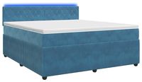 vidaXL Boxspringbed met matras en hoofdeinde, blauw, 180 x 200 cm, fluweel