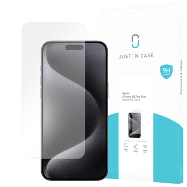 Just in Case Tempered Glass Screen Protector Apple iPhone 15 Pro Max - Clear