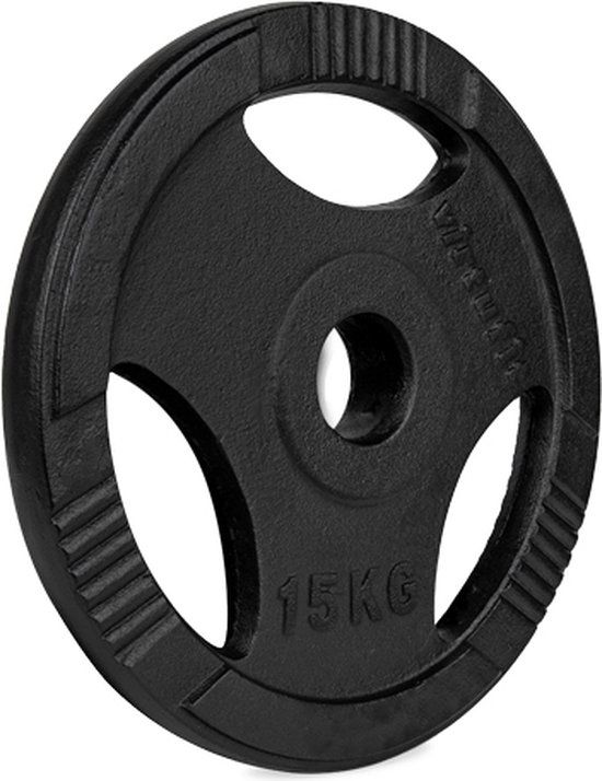 VirtuFit Olympische Halterschijf - 15 kg - 50 mm - Zwart