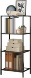 Sans marque Étagère de salle de bain stable à 4 tablettes - Étagère en verre - Étagère de rangement - Verre et métal durables - 40 cm x 30 cm x 95 cm