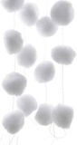 Bellatio Decorations Decoris Sneeuwballen slinger - 10x - wit - 180 cm
