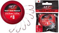 Magic Trout Zilver 8 Trout Hook Maggot Ø0,18mm 70cm 7 stuks