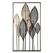Casablanca - wanddecoratie - afbeelding xl - van metaal met champagne-bruine bladeren - 95 x 53 cm