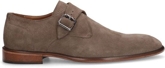 Manfield Heren Taupe Suède Gespschoenen Maat 42 - 1387121