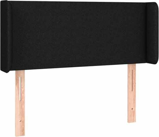 vidaXL Hoofdbord met randen 93x16x78/88 cm stof zwart