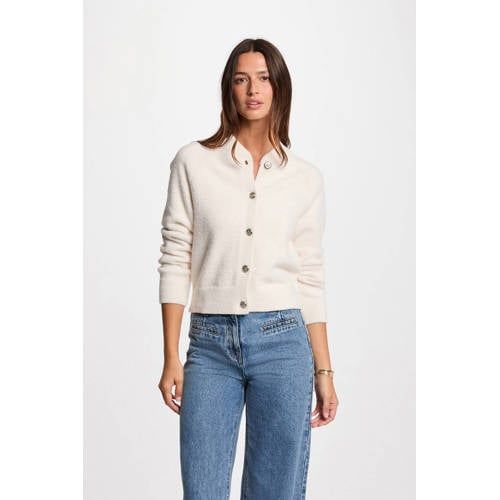 Morgan gebreid vest ecru