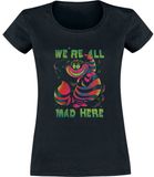 Alice in Wonderland Fruit of the Loom Alice In Wonderland Chesire Rainbow Dames T-shirt - Zwart - M