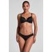 Hunkemöller Dames Lingerie Invisible brazilian Stripe mesh - Zwart - maat M