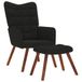 VidaXL Relaxstoel met kruk, zwart fluweel