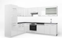 Vicco Hoekkeuken Fame-Line, Wit Hoogglans/Wit, 287 x 227 cm, WB Antraciet