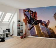 Komar Vlies fotobehang - Marvel Spider-Man Huge Jump - Grootte 400 x 250 cm