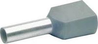 Klauke 87412 Dubbele adereindhulzen 4 mm² Deels geïsoleerd Grijs 100 stuk(s)