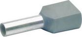 Klauke 87412 Dubbele adereindhulzen 4 mm² Deels geïsoleerd Grijs 100 stuk(s)