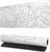 Merkloos Tapis de souris blanc XXL avec design topographique – Tapis de souris de jeu – 80x30 cm – Antidérapant – Pour le travail et le jeu – Grand tapis de bureau