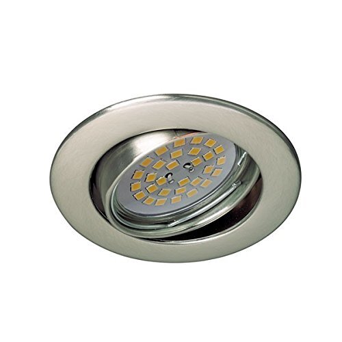 Wonderlamp W-E000018 Basic Basic ronde inbouwspot, fitting inclusief: GU10, diameter 8,5 x 1,5 cm, nikkelkleuren