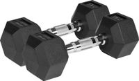 Rebel Active Serie Gietijzeren Hex Dumbbells 2x5kg Zwart