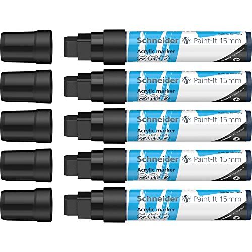 Schneider Paint-It Acrylstiften - 5-delige set - zwart