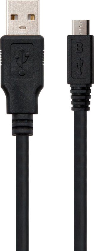 Ewent USB 2.0 A Male naar USB 2.0 Micro Male Kabel 1.8m Zwart