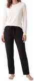 Schiesser Dames pyjama Mix & Relax zwart / crème