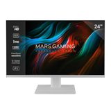 Mars Gaming MV-24, Monitor 24” IPS FHD 120Hz, HDR10 1ms, FreeSync en G-SYNC, PC Monitor met Ingebouwde Speakers, 25° Tilt, Low Blue Light y Flicker Free, HDMI + DisplayPort + Jack 3.5mm, Wit