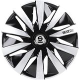 Sparco Wieldoppen Lazio - 15 inch - Zwart/Zilver - 4 stuks
