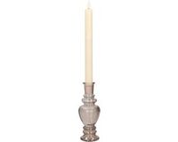 Candélabre Venice - verre coloré - nervuré gris fumé - D5,7 x H15 cm