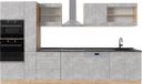 Vicco R-Line Cuisine complète – 350 cm, WB Anthracite Béton/chêne doré