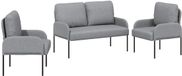vidaXL Canapé 3 pièces Contreplaqué gris clair