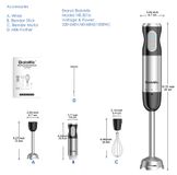 StarTech Stabmixer - HB-3016, 3-in-1 - 1000 W - RVS-mes - Meer dan 10 snelheidsniveaus - Werkt op netstroom - Inhoud: 0,8–1,1 liter