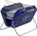 Grill portable style valise acier inoxydable bleu 32 x 315 x 40 cm GEN253 - incluant bac à charbon de grill