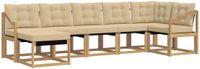 vidaXL Buiten bankenset 7-delig Wit en Beige