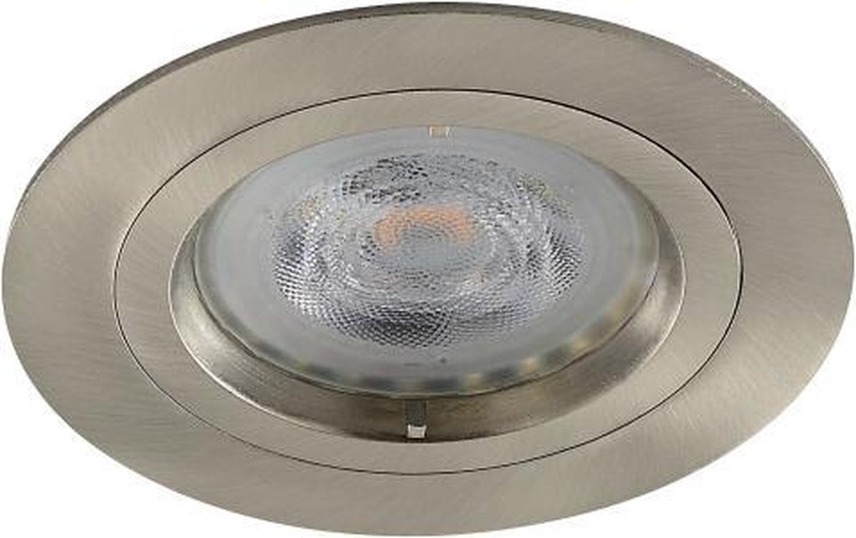RTM Lighting Platte inbouwspot Drott -Rond RVS Look -Extra Warm Wit -Dimbaar -3.8W -RTM Lighting LED