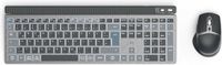 Hama WKM-750 Toetsenbord en muis Draadloos QWERTZ (DE) Met bluetooth Grijs