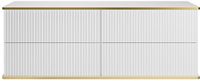 Vente-unique Hangmeubel met ribbels voor onder wastafel met goudkleurige rand - 150 cm - KELIZA