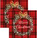 Ambiente Serviettes de Noël - 40 pièces - à carreaux rouges - 33 x 33 cm - Merry Christmas - déjeuner/dîner