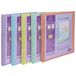 Exacompta 1 set van 5 zachte Kreacover pastelmappen van polypropyleen, transparant, 2 ronde ringen, diameter 15 mm, buitenformaat 32 x 25 cm