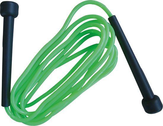 Schildkröt Fitness Springtouw - Speed Rope - Lengte 300 cm - PVC - Groen/Antraciet