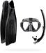 KIT Cressi Pro Star duikset, uniseks, volwassenen, zwart, 43/44 (8,5/9,5)