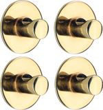 Tendance crochet rond - 4 pièces - Diamètre 4 cm - Auto-adhésif - Zinc - Or