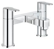 GROHE Get - Twin Handle Deck Bad Filler Mixer Bridge Tap (metalen handgrepen, dek gemonteerd, 2-gaten), chroom, 25134000