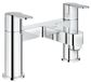 GROHE Get - Twin Handle Deck Bad Filler Mixer Bridge Tap (metalen handgrepen, dek gemonteerd, 2-gaten), chroom, 25134000